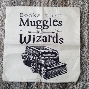 Harry Potter "Books turn Muggles into Wizards" Throw Pillow Covers Set of 2.